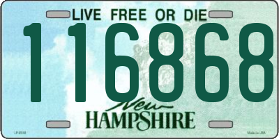 NH license plate 116868