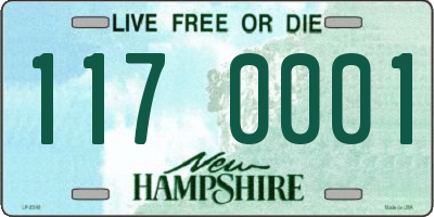 NH license plate 1170001