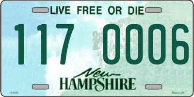NH license plate 1170006