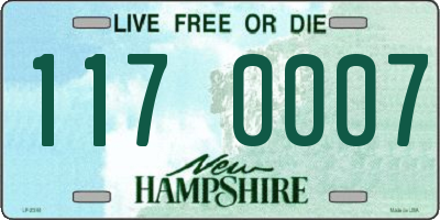 NH license plate 1170007