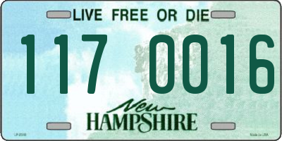 NH license plate 1170016