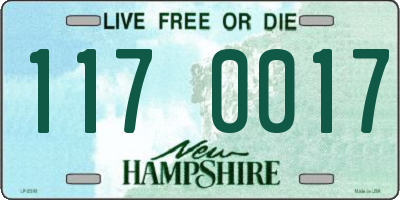 NH license plate 1170017