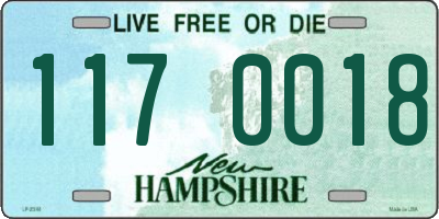 NH license plate 1170018