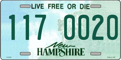 NH license plate 1170020