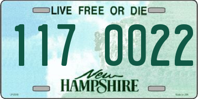 NH license plate 1170022