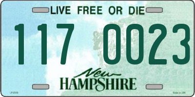 NH license plate 1170023
