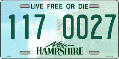 NH license plate 1170027