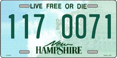 NH license plate 1170071