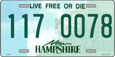 NH license plate 1170078
