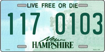 NH license plate 1170103