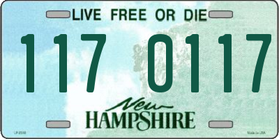 NH license plate 1170117