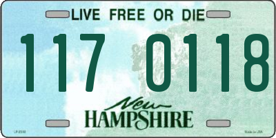 NH license plate 1170118