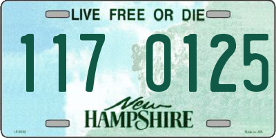 NH license plate 1170125