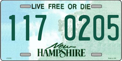 NH license plate 1170205