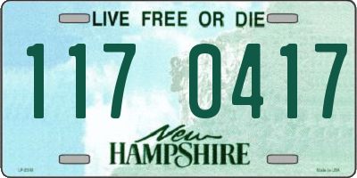 NH license plate 1170417