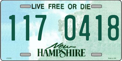 NH license plate 1170418