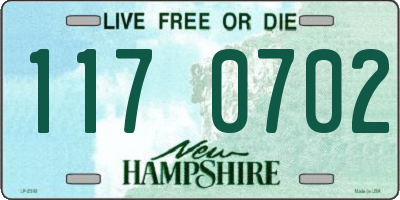 NH license plate 1170702