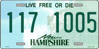 NH license plate 1171005