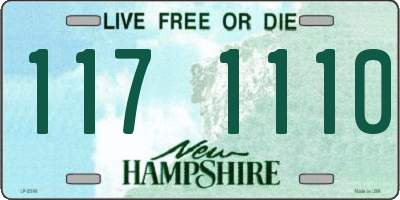NH license plate 1171110