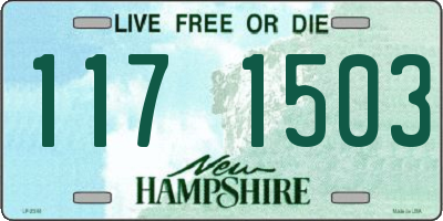 NH license plate 1171503