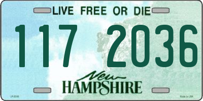 NH license plate 1172036