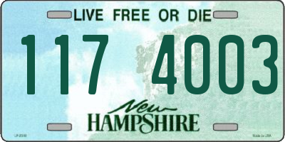 NH license plate 1174003