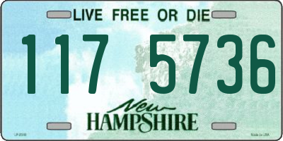 NH license plate 1175736