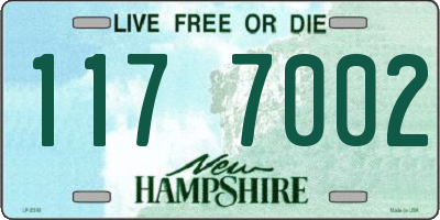 NH license plate 1177002