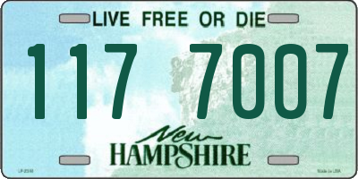 NH license plate 1177007