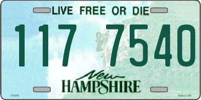 NH license plate 1177540