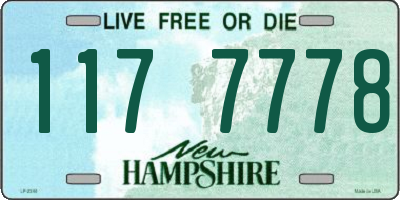 NH license plate 1177778