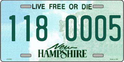 NH license plate 1180005