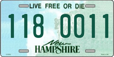 NH license plate 1180011