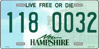 NH license plate 1180032