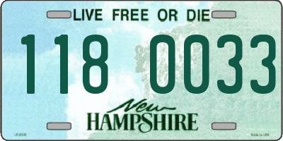 NH license plate 1180033