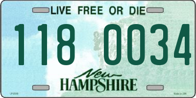 NH license plate 1180034