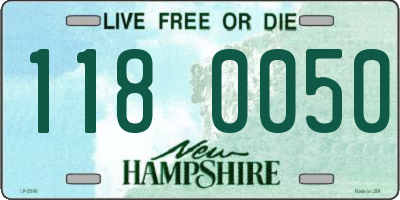 NH license plate 1180050