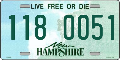 NH license plate 1180051