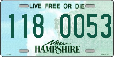 NH license plate 1180053