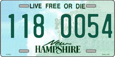 NH license plate 1180054
