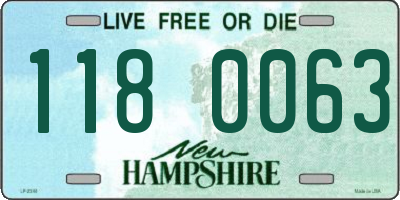 NH license plate 1180063