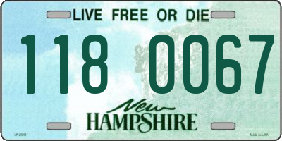 NH license plate 1180067