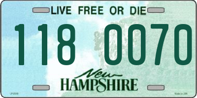 NH license plate 1180070