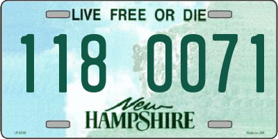 NH license plate 1180071