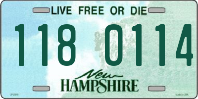 NH license plate 1180114