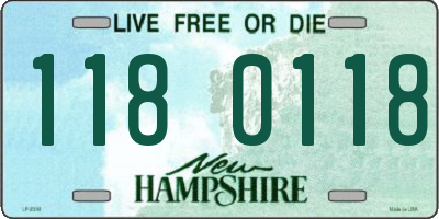 NH license plate 1180118