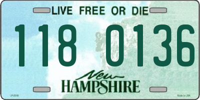 NH license plate 1180136