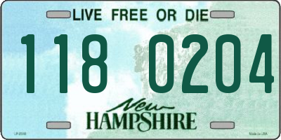NH license plate 1180204