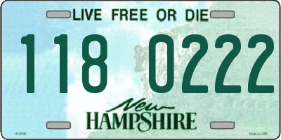 NH license plate 1180222