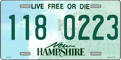 NH license plate 1180223